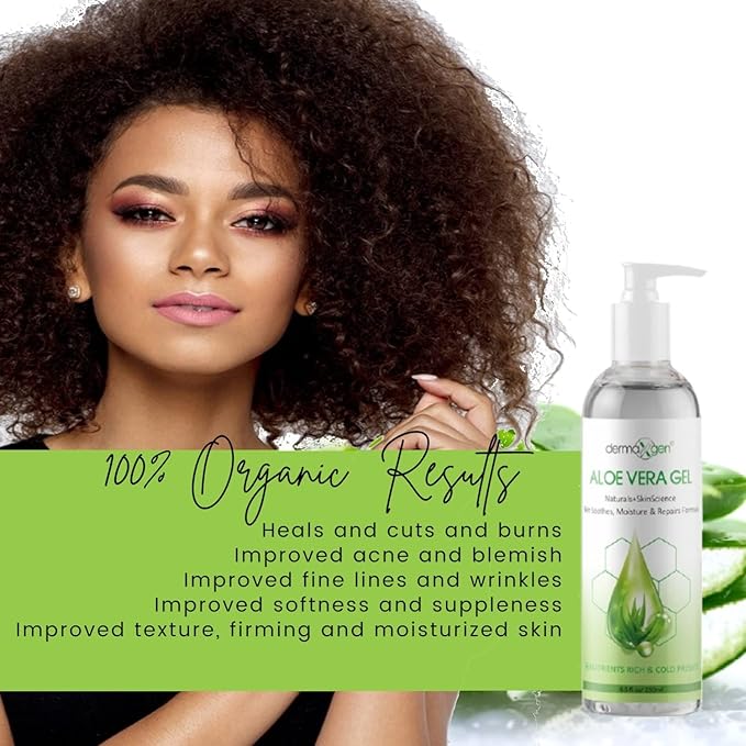 Aloe Vera Gel With Witch Hazel + Vitamin C + Vitamin E - Skin Soothes, Moisture And Repair Formula, Nutrients Rich And Cold Pressed 8.5 Fl Oz/ 250 Ml