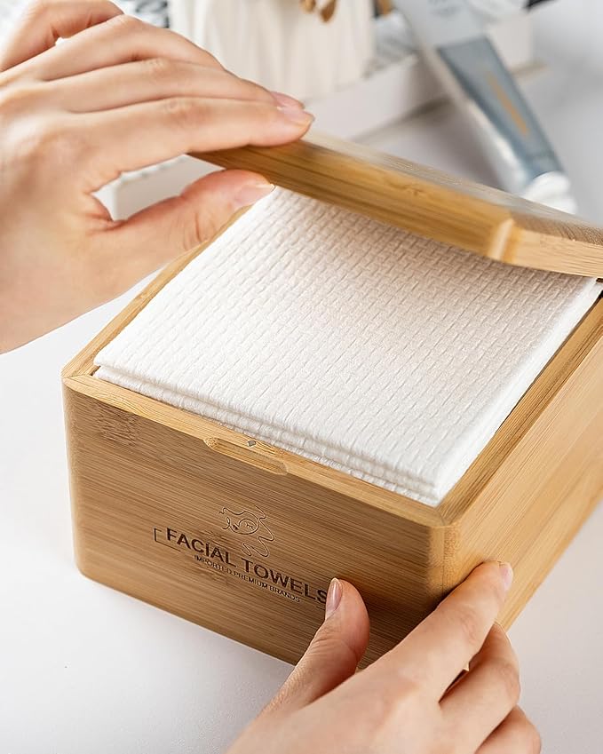 Clean Facial Towels,1 Box with 240 Ct Disposable Face Towels - Premium Facial Cleansing Cloths & Towelettes, Perfect for Skincare Routine - Biodegradable, Travel-friendly, and Eco-friendly