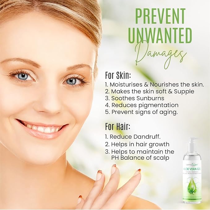 Aloe Vera Gel with Witch Hazel, Vitamin C, and Vitamin E - Skin Soothes, Moisture, and Repair Formula for Face and Body - Nutrient-Rich, Organic 100% Pure Aloe Vera - 16 FL OZ