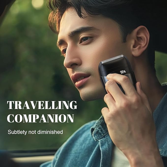 Electric Foil Shavers for Men, Upgraded Mini Electric Razor with LED Display, Compact Face Shaver with IPX7 Waterproof, Foil Shaver for Men with 3 Blade Heads Floating Head Wet/Dry USB Type C