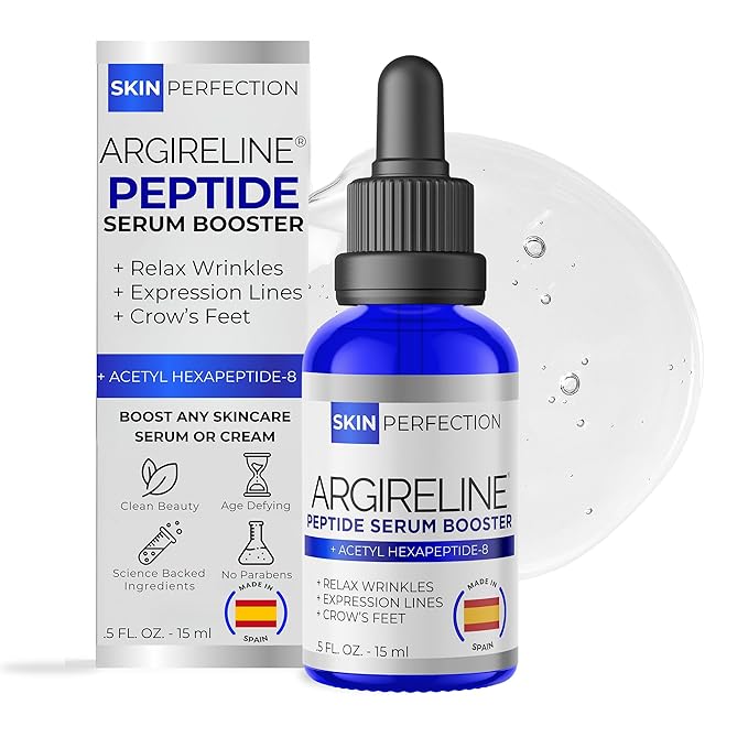 Skin Perfection Argireline Serum - Peptides Serum for Face with Acetyl Hexapeptide-8 for Fine Lines & Wrinkles - Diy Anti Aging Argireline Booster Solution Mix with Any Skincare Products 0.5oz