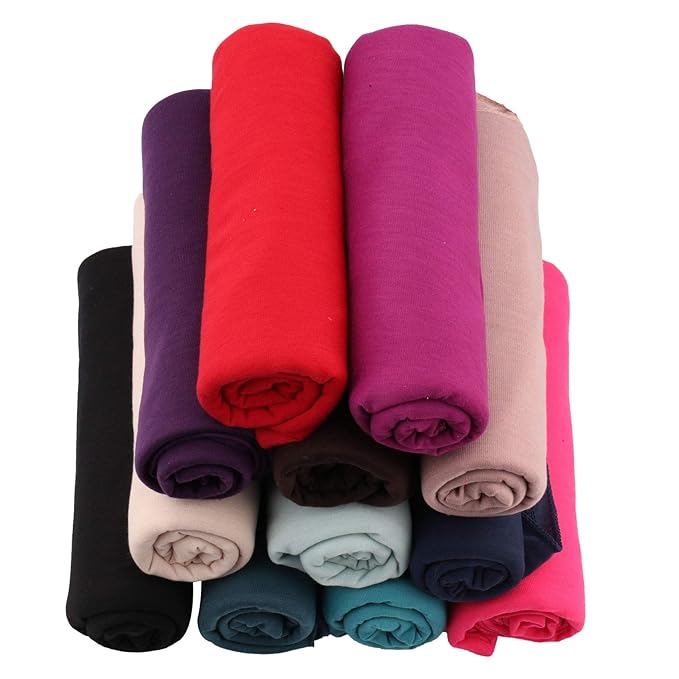 12 Pieces Head Wrap Scarf Stretch Jersey Turban Extra Long Ultra Soft Urban Headwraps for Women Solid Color African Headwear Headband Tie Wholesale Set02