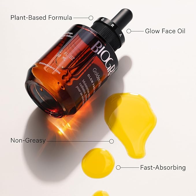 Face Oil Glow Beauty Treatment, 30ml. Anti-Aging Jojoba, Collagen Boosting Vitamin E, Hydrating Rosehip. All Skin Types. Organic Vegan Facial Oil for Women Rejuvinating Skincare & Face Moisturizer