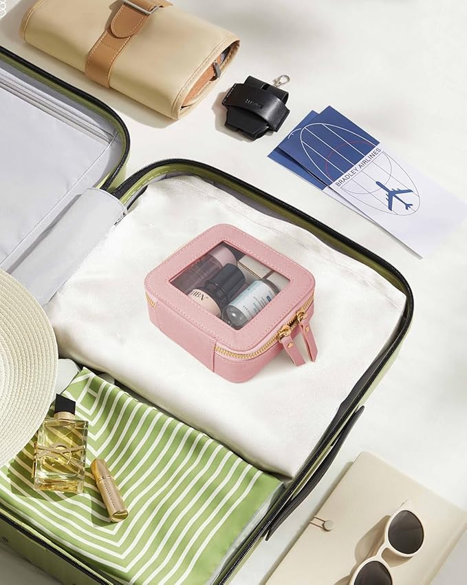 Clear Makeup Bag, Small Makeup Bag TSA Approved Toiletry Bag Cosmetic Travel Bag Cute Makeup Bag Organizer Makeup Case Pouch Car Essentials for Women Men