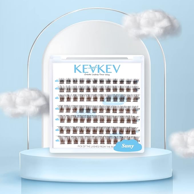 Colored Lash Clusters 84 Pcs Brown Cluster Lashes Eyelash Clusters DIY Cluster Eyelash Extensions Lashes Natural Look Individual Lashes Soft and Comfortable(Sunny,D-8-16mix)