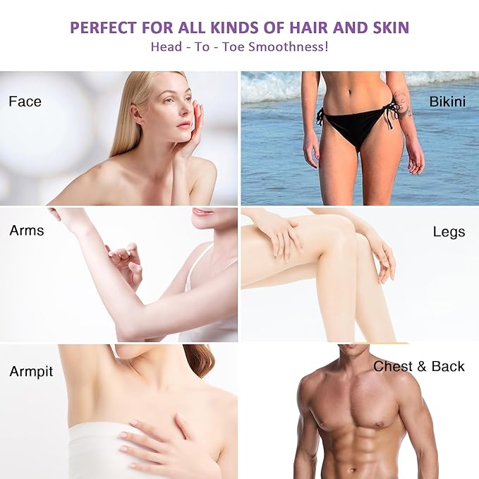 Waxing Kit -Digital Wax Warmer Machine for Hair Removal with 4 Packs of Hard Wax Beads & Silicone Pot for Full Body, Legs, Face, Eyebrows, Bikini, Brazilian at Home Waxing Kit for Women Men