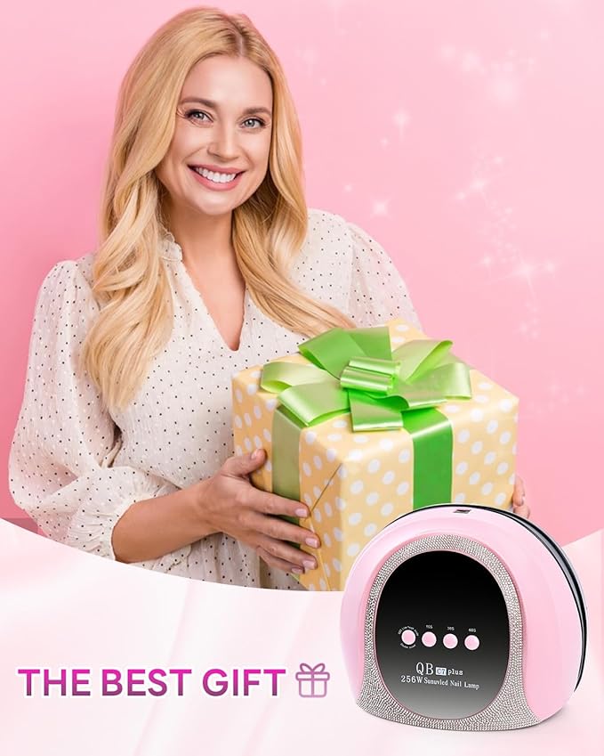 UV LED Light Nail Dryer For Gel Nails Quick Dry, 256W Professional UV Drying Light for Fingernail Polish , 57Pcs Beads Curing Gels Manicure Lamp, Portable Gel Cure Machine with Auto Sensor, 4 Timers