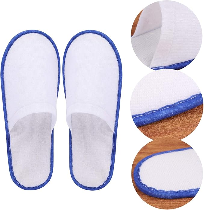 24 Pairs Spa Slippers Flip Flops Disposable Slippers for Hotel Guests Women Men Closed Toe Super Comfort White