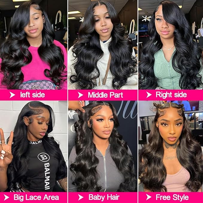13x6 Lace Frontal Human Hair Closure Body Wave HD Transparent Frontal Closure 13x6 Ear to Ear Closure With Baby Hair Free Part 100% Virgin Human Hair Closure Natural Hairline 22inch