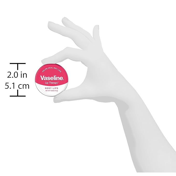 Vaseline Lip Therapy Lip Balm Tin, Rosy Lips, 0.6 Ounce