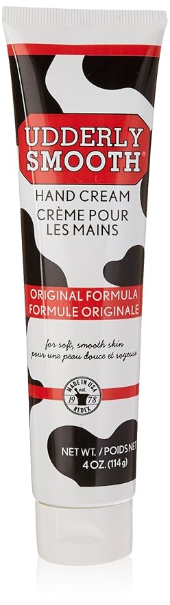 Udderly Smooth Hand Cream, Original Formula for Rough Dry Skin, Fast-Absorbing 24-Hour Moisturization, 4 oz (Pack of 5)