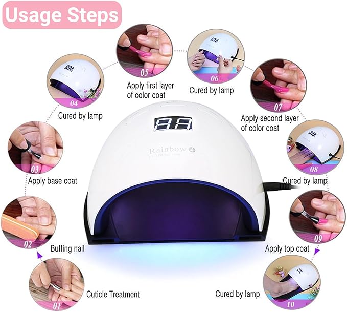UV Nail Lamp, 48W LED UV Lamp for Nails with Smart Sensor, Slipper Shape Nail Dryer Machine with Double Light Sources, Detachable Gel UV Led Nail Lamp for Home Use(US Plug)