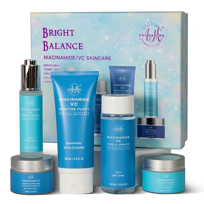 Skin Care Kit for Women, Hydrating Skincare Set Niacinamide+Vitamin C, Daily Routine 5 In 1 W/Facial Cleanser, Toner, Serum, Cream, and Mask, Fragrance-Free, Suit for All Skin Type