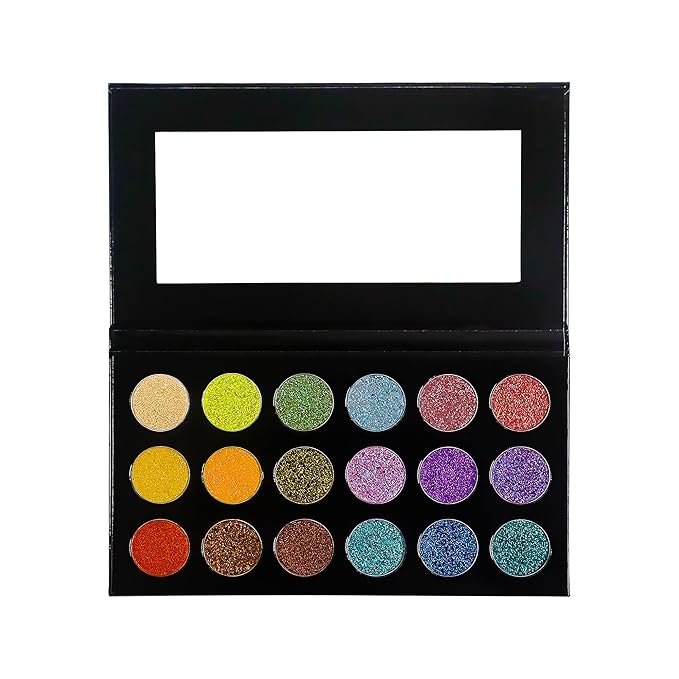 18 color eyeshadow palette,vegan eye shadow with special colors eyeshadow cosmetic Matte duochrome eyeshadow (make up-3(black palette))