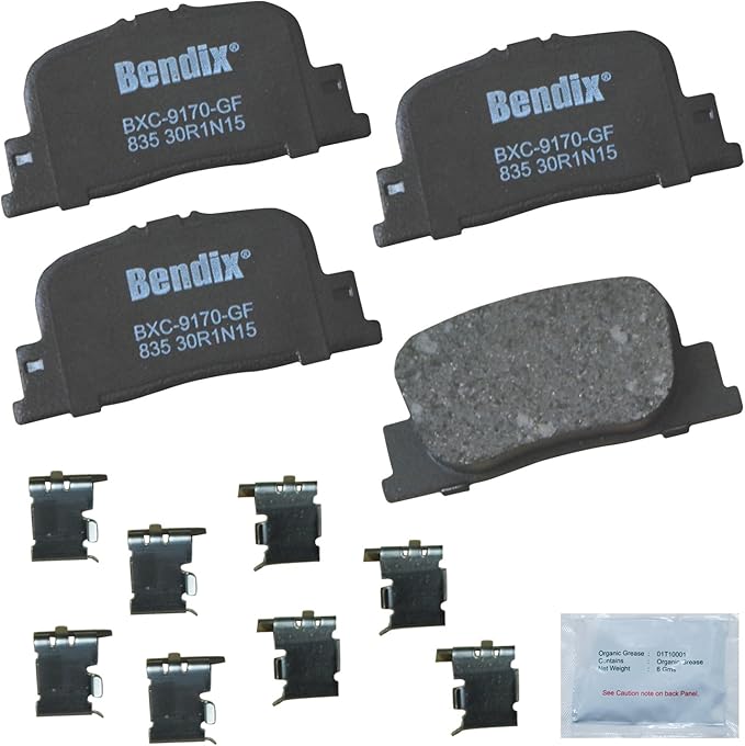 Bendix Priority1 CFC835 Ceramic Rear Brake Pads for Lexus ES300 2001-2000, Scion tC 2010-2005, Toyota Camry 2001-2000
