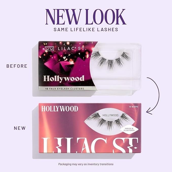 Lilac St - Hollywood Glamorous Faux Eyelash Clusters (16mm) - Wispy & Spiky - DIY Lash Extension Wisps - Lightweight & Lifelike - Lasts 10 Days - Korean Silk - Cruelty Free, Vegan - 10 Lashes