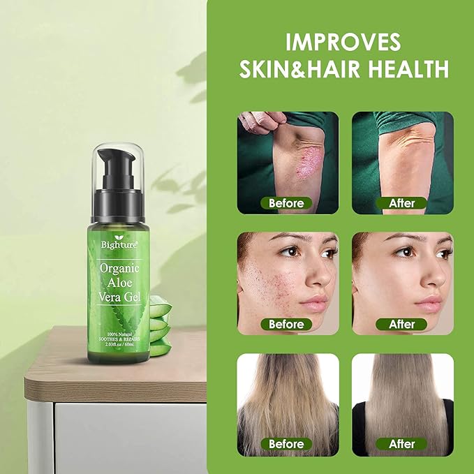 Aloe Vera Gel, Aloe Vera Gel Extracted from Freshly Cut Pure Aloe Leaves, Skin Care for Deeply & Rapidly Soothing, Firming, After Shave, Sunburn Relieve, etc (Travel Pack)