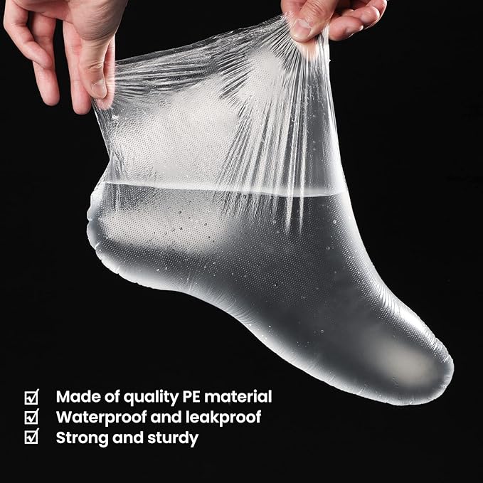 Segbeauty Paraffin Wax Liners for Foot, 200pcs Larger & Thicker Paraffin Foot Bags, Plastic Paraffin Bath Socks Hot Wax thera-py Bath Booties Covers for SPA Wax treat-ment Paraffin Wax Machine