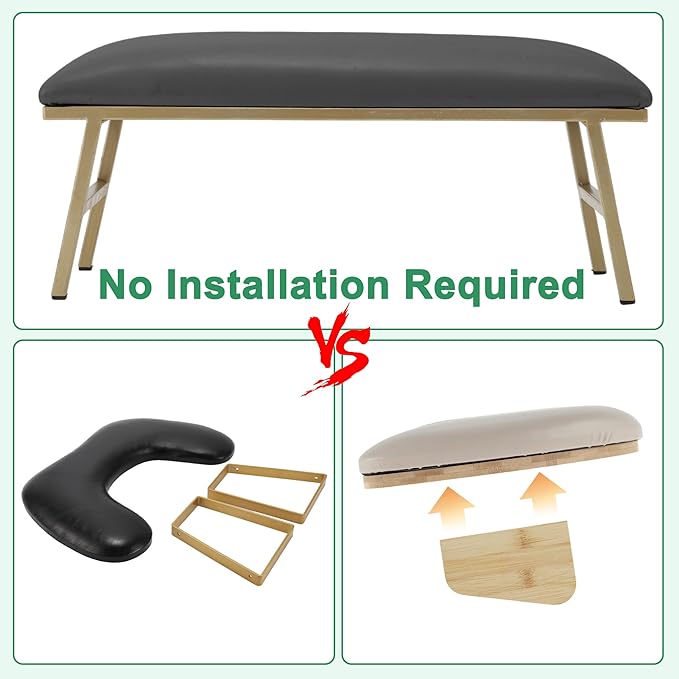 VOCOSTE 1 Set Arm Rest for Nails Tech, Non-Slip Nail Arm Rest, Manicure Hand Rest with Nail Table Mat, Hand Rest for Nails Tech, Nail Hand Rest, Black