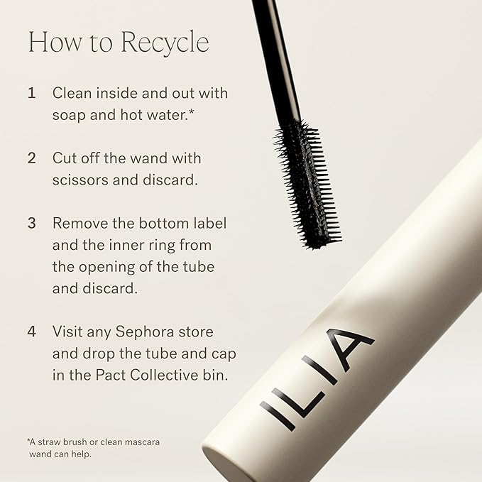ILIA - Limitless Lash Mascara | Non-Toxic, Cruelty-Free, Lightweight & Nourishing, Flake + Smudge-Resistant, Black Mascara, Ophthalmologist-Tested, Safe For Sensitive Eyes