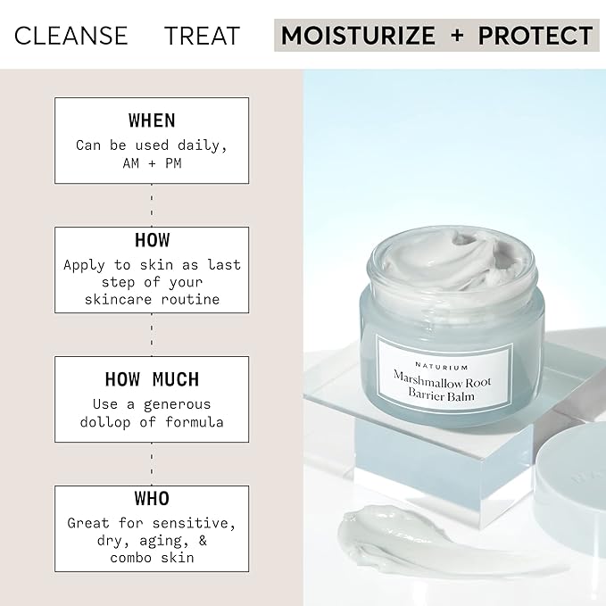 Naturium Marshmallow Root Barrier Balm, Face Balm Moisturizer for Hydrating Skin, 1.7 oz