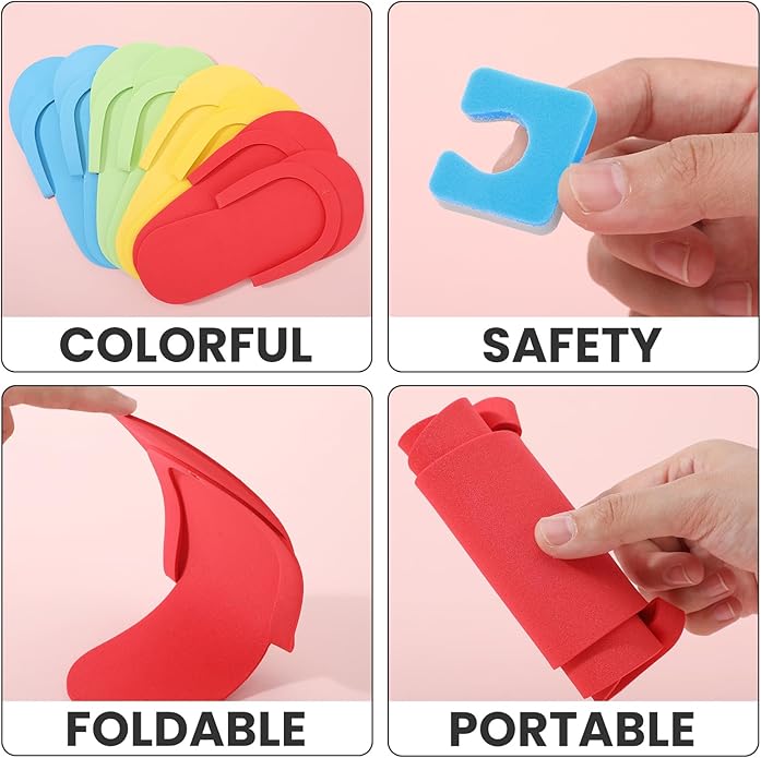 Suhine 120 Pairs Disposable Pedicure Slippers and Toe Separators Kit 40 Pairs Disposable Foam Flip Flops 80 Toe Separators for Women Nail Hotel Salon Spa Party