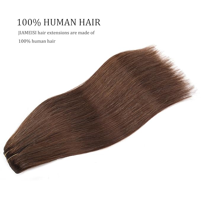Clip In Human Hair Extensions,Medium Brown 8Pcs 120G Human Hair Clip In Hair Extensions 16Inch Straight Remy Hair