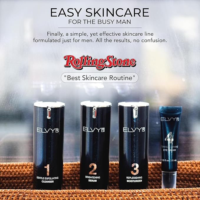 Complete Men's Skincare Set | 4-Step Grooming Kit with Cleanser, Vitamin C Serum, Face Moisturizer & Eye Cream | Hydrating and Rejuvenating Skincare for All Skin Types