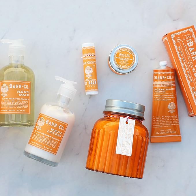 BARR-CO. Soap Shop Hand Cream Blood Orange Amber, Orange & Amber Essential Oils, Hand Cream for Dry & Cracked Hands, Shea Butter Cream, 3.4 fl oz