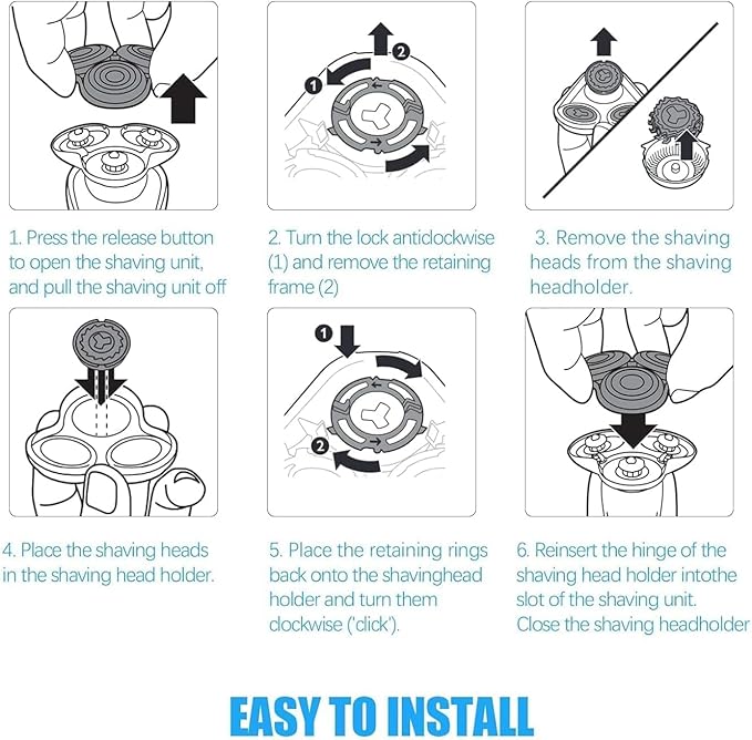 RQ11 Replacement Head Compatible with Philips Norelco Sensotouch 2D Electric Shaver for Norelco RQ11 Replacement Heads 1150x, 1160x, 1170x 1180x,New Upgraded Shaving Unit