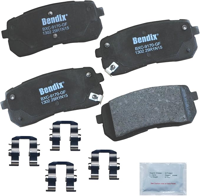 Bendix Priority1 CFC1302 Ceramic Rear Brake Pads for Hyundai Veracruz 2012-2007, Kia Sedona 2019-2015