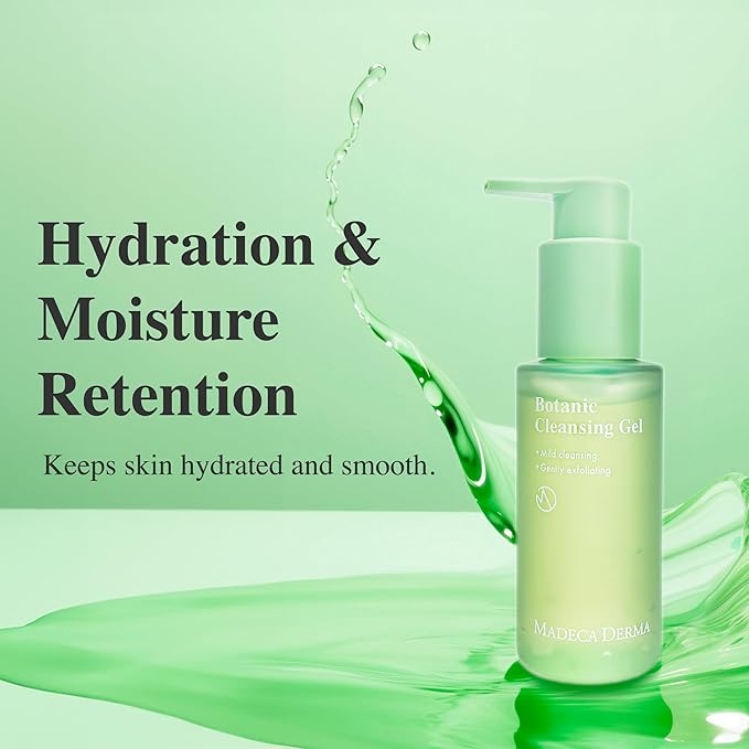 Madeca DERMA Botanic Cleansing Gel – pH Balancing Cleanser with Centella Asiatica & Tea Tree, Korean Skincare, Soothing & Calming with Natural, Hypoallergenic Ingredients (3.4 fl oz)