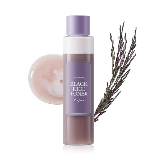 I'm from Black Rice Toner for Oily Skin, Lightweight, Niacinamide, Panthenol, Glass Skin, Fragrance Free, Korean Skin Care, 150ml, 5.07 fl.oz