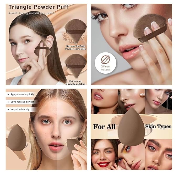 Professional Makeup Tools Set, 54pcs set Cosmetic Brush & Sponge & Puff & Headband & Brush Cleaning Bow Set,Facial Makeup & Cleaning Accessories, Makeup Products, Valentine Day Gift for her