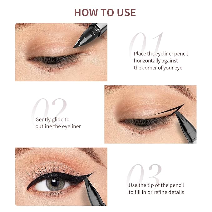 Unicos Sculpture Liquid EyeLiner Pen, Winged Angled Felt Tip, 24-Hour Wear, Waterproof, Smudge-Resistant, Vegan, Cruelty-Free, easy to use for beginners (Black)