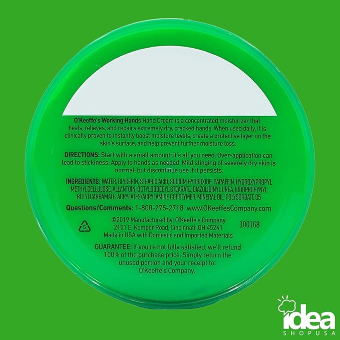 O'Keeffe's Working Hands Hand Cream 6.8oz Bundle with Polyurethane Work Gloves - Intense Moisturizing for Dry, Cracked Hands with Protective Gloves for Gardening, DIY, and Food Industry Use