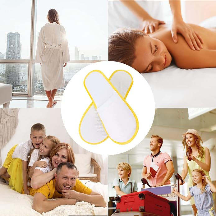 32 Pairs Disposable Slippers Non-Slip Closed Top Unisex Spa Slippers for Hotel Travel Home Guest Massage Supplies, 2 Sizes