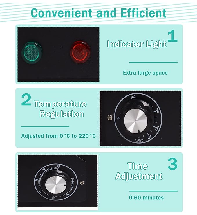 Sterilizer for Nail Tools High Temperature Metal Cleaning 2L Tattoo Equipment High Temp for Spa Salon Barber Shops Salon Hairdressing Tool Earrings Dry Heat Multi-functional with Timer Manicure Black