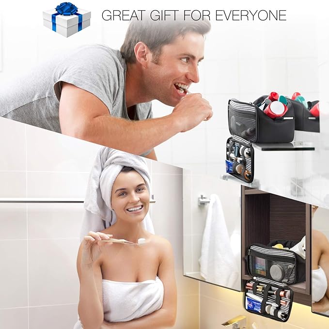 Toiletry Bag Dopp Kit for Men - Nylon Travel Toiletry Bag Waterproof Shower Cosmetic Organizer for Women Men - Travel Kit Shaving Bag for Men