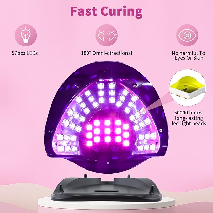 268 W UV LED Nail Lamp for Gel Polish with 4 Timer Settings and Professional Manicure Nail Dryer with Automatic Sensor