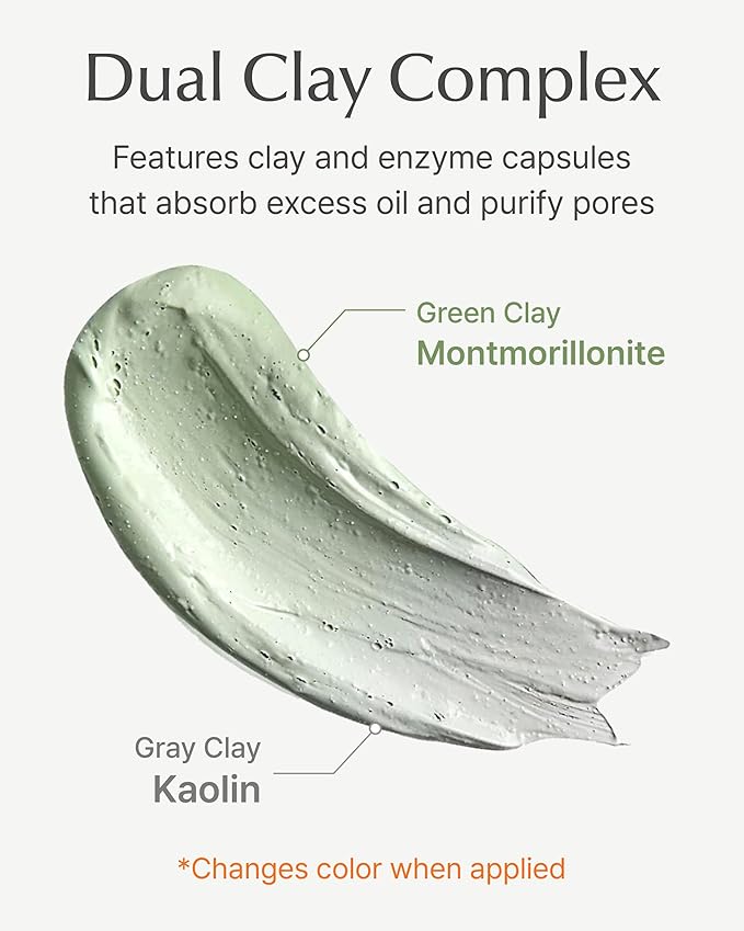 SU:M One Minute Clay Mask - Pore Cleanser & Hydrating 2-in-1 Korean Face Mask and Facial Cleanser for Blackheads, Exfoliation & Smooth Skin, 5.07 fl oz