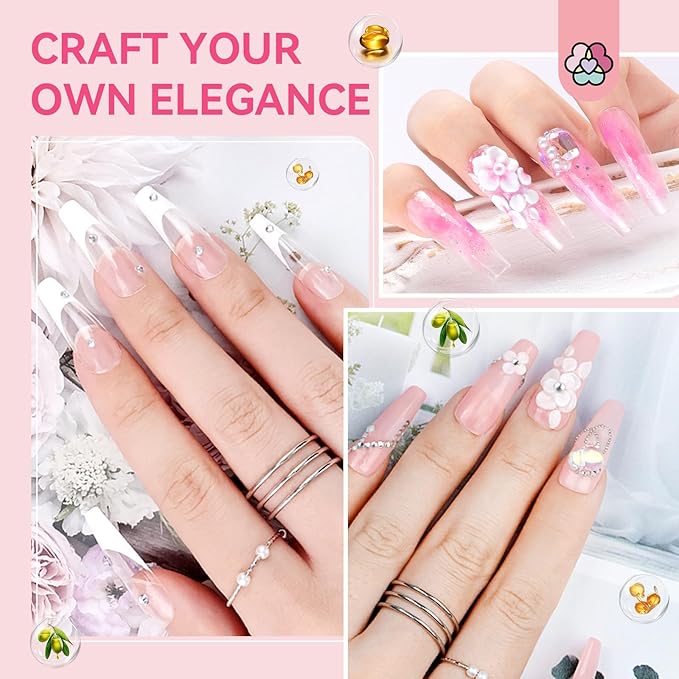 SAVILAND Acrylic Nail Kit with Drill: Professional Nail Kit Acrylic Set for Beginners with Everything Gel Polish U V Light Decorations for Home Salon Gift Set