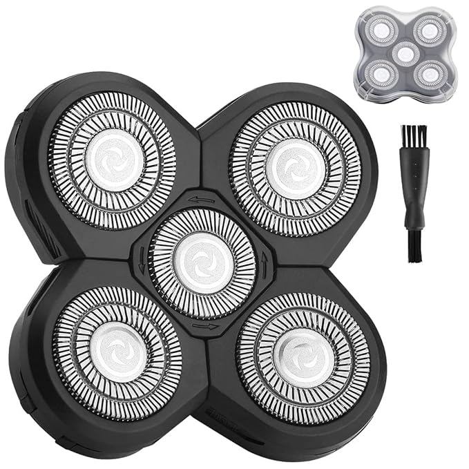 Upgraded 5 Blades Shaver for Head shaver, 5D Men's Electric Shaver Replacement Heads for Many Main Brands Bald Men Head Shaver Blades