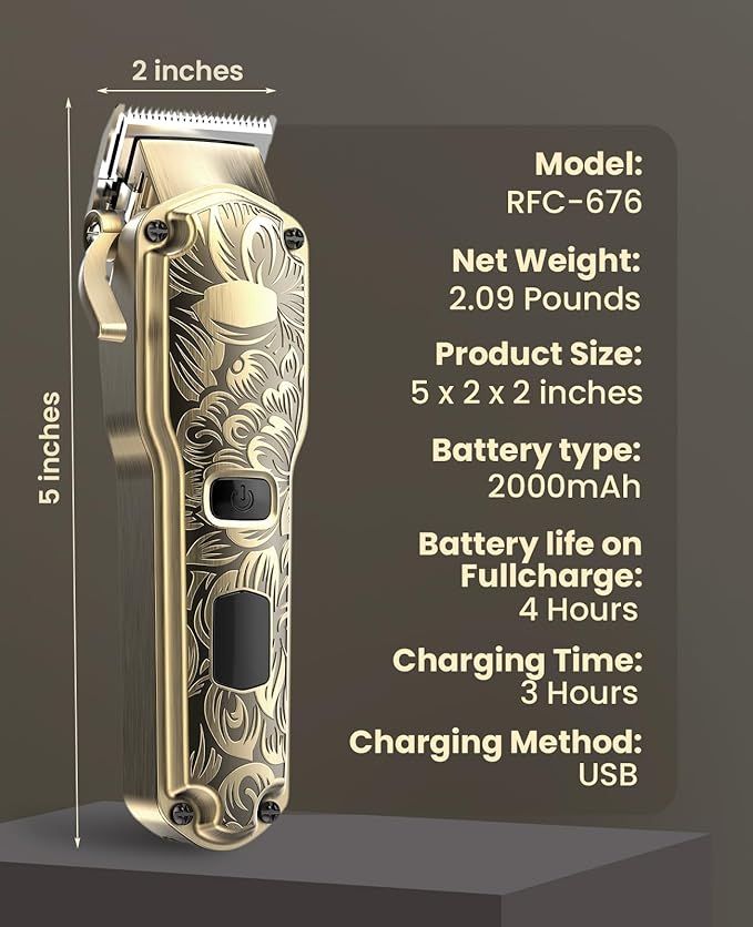 Jack & Rose Cordless Hair Clippers, Mens Hair Clippers, Wireless Clippers for Men, Barber kit Professional Clippers for Men