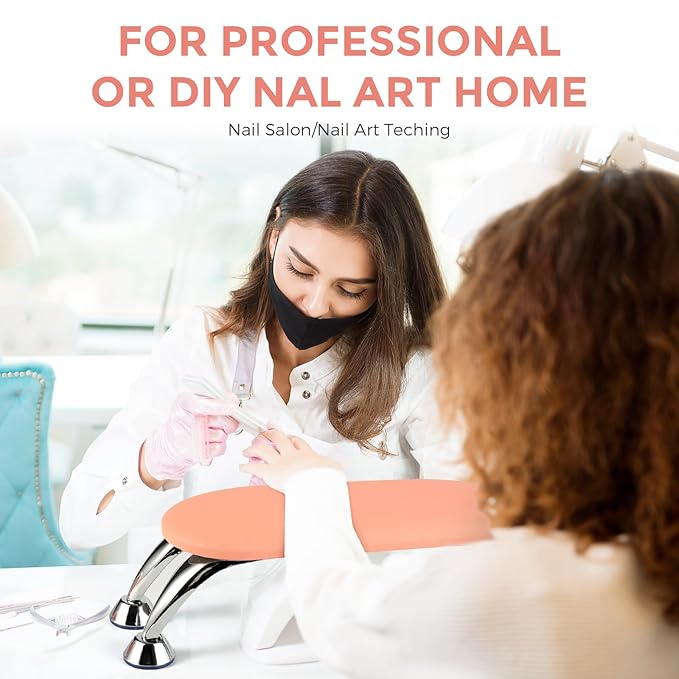 Big Arm Rest for Nails Tech Set: Professional Nail Arm Rest with Nail Table Mat Nail Dust Brush, Premium Hand Rest for Nails Tech Must-have Supplies for Nail Lover Salon Home DIY Use