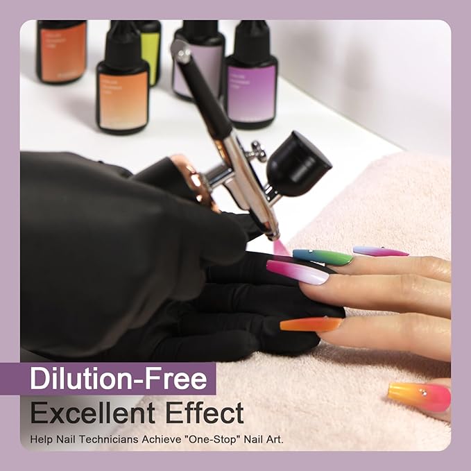 FAVAI ICE Collection (#I) 12 Colors Airbrush Gel Nail Polish Air Gel Set - 12 Crystal Translucent Colors for Stunning Nail Art 12 * 10ml