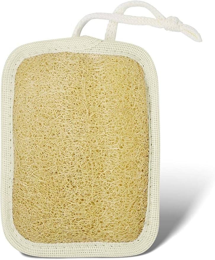 4 PCS - Lamina Natural-Organic, Loofah Sponge, Body Scrubber, Shower Beth Loofah (Back Long, Double Sided Mitt, Mini Mitt and Face loofah)