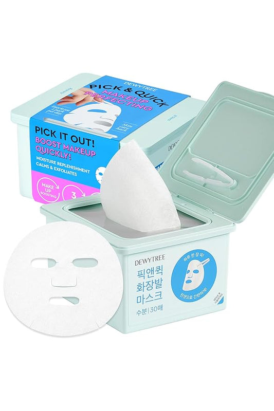 DEWYTREE Pick and Quick Refreshing Aqua Mask 30 Sheets | Moisturizing Sheet Masks for Face w/Hyaluronic Acid | Gentle Korean Sheet Mask Skin Care w/Amino Acids | Hydrating Face Mask Sheets