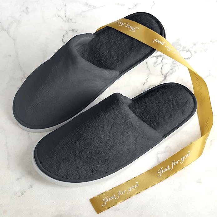 10Pcs Unisex Disposable Slippers for Guests, SPA, Hotel, Bath, Travel - Bulk Cotton Slippers for Shoeless Home, Guest House or Commercial Use