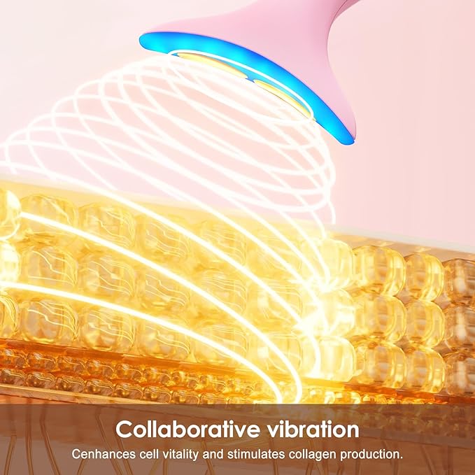 Facial and Neck Massager for Face, Neck - Skin Lifting & Firming - Wrinkle & Dark Circle Reducer - at Home Skin Care Face Sculpting Tool and Neck Massager-Pink